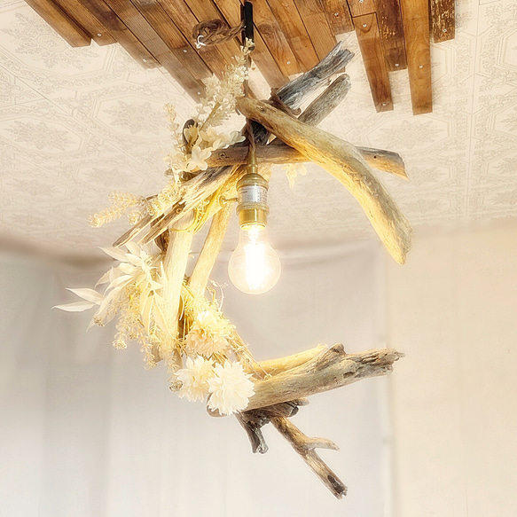 限定1台！ 流木のペンダントライト1灯　YUITO　LED電球付属　｜天井照明　カフェ/サロン店舗照明 3枚目の画像