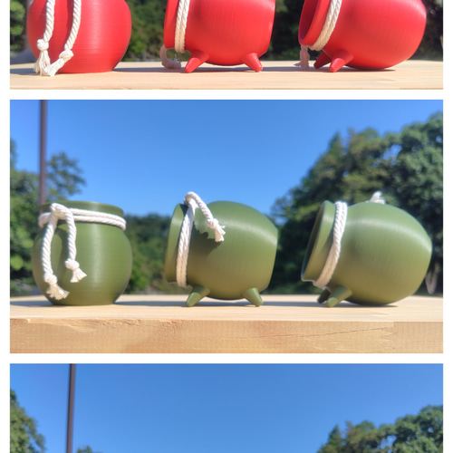 稚だこ用の蛸壺 3型×3色（PLA製） その他置物 たこを編む人（ぱら