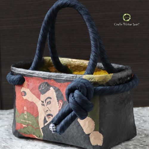 ☆新作☆一閑張りバッグ＊歌舞伎☆ かごバッグ 工芸作家 *peri* 通販