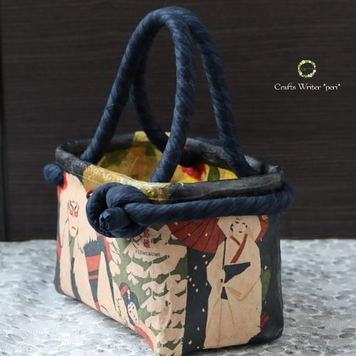 ☆新作☆一閑張りバッグ＊歌舞伎☆ かごバッグ 工芸作家 *peri* 通販