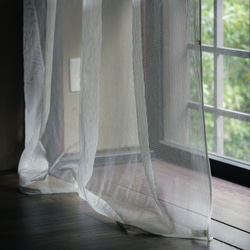 自然素材  カーテン kami 縞（レース）和紙100％ 目隠し 間仕切り ナチュラル シンプル 3枚目の画像