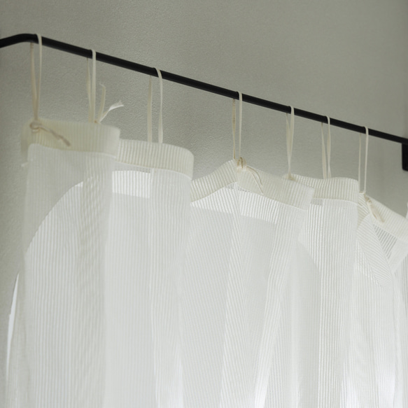 自然素材  カーテン kami 縞（レース）和紙100％ 目隠し 間仕切り ナチュラル シンプル 11枚目の画像