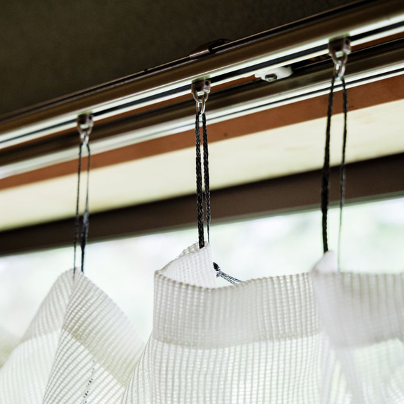 自然素材  カーテン kami 縞（レース）和紙100％ 目隠し 間仕切り ナチュラル シンプル 8枚目の画像