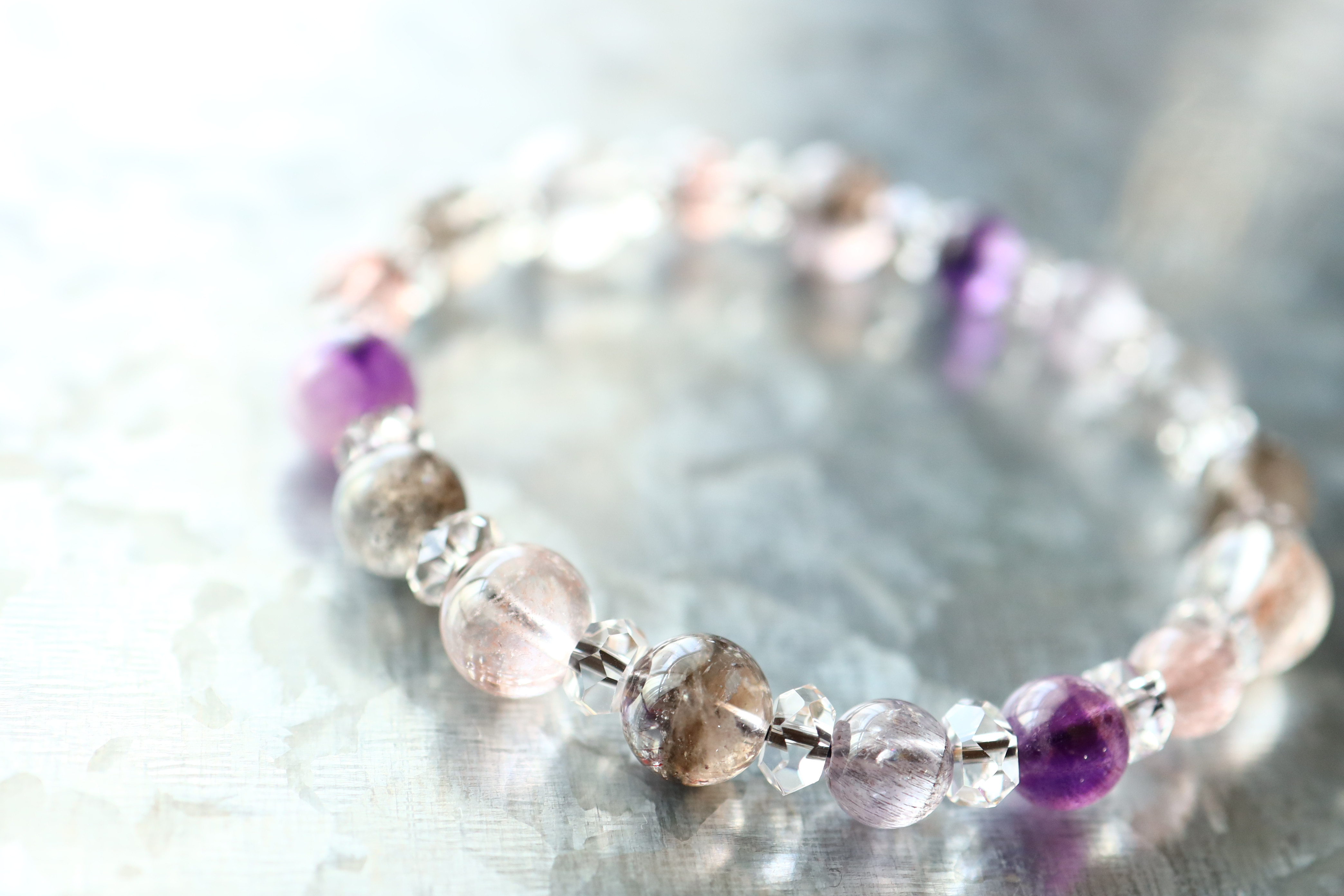 …☆プレミアムブレス☆透明感と内包物が美しい石を集めました☆…☆スーパーセブン：9～7ミリ☆…