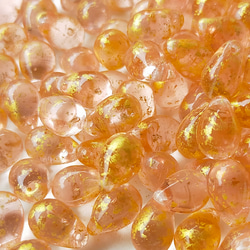 チェコ ビーズ ドロップ 6x9mm 10個 ロザリン ピンク ゴールド ppnalia 1枚目の画像