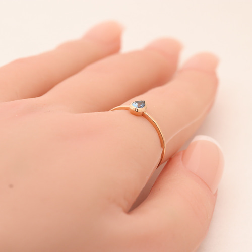 K18PG/1点物】アクアマリンリング 指輪・リング EggPlant 通販