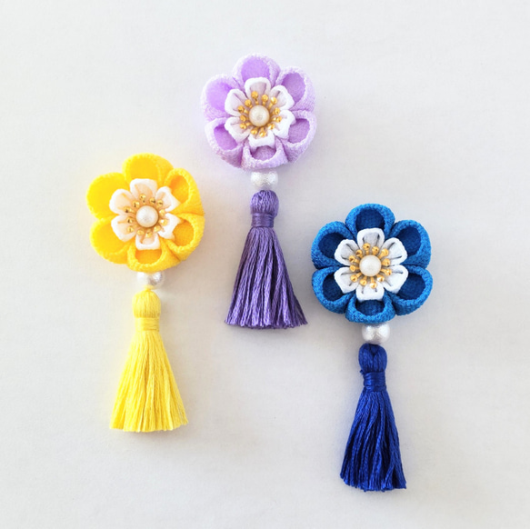 つまみ細工 髪飾り タッセル②＊ひな祭り.七五三.初節句.和装/着物/ベビークリップ 11枚目の画像