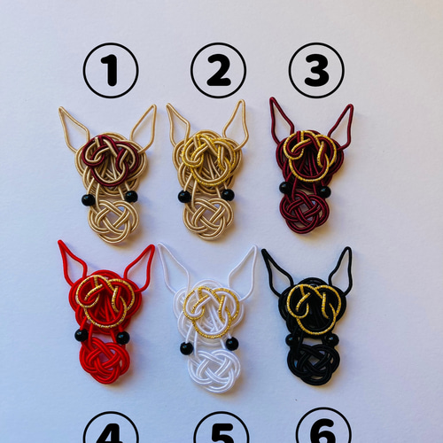 受注製作]水引パーツ 馬(ベージュ2種/ワインレッド/白/赤/黒) #2026年