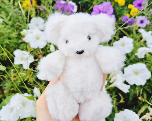 テディベア 可愛い白熊ちゃん ぽんぽこお腹のシロクマちゃんぬいぐるみ(ホワイトテディベア