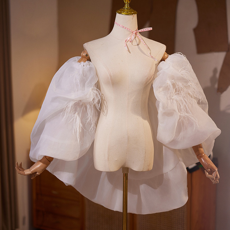 袖カバー 白 可愛い DIY 肩飾り ドレスアクセサリー パーティー 花嫁/ウェディングドレス DTY228