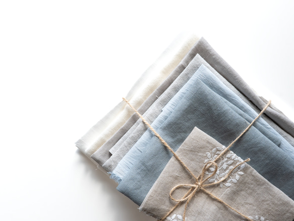 【creema限定】日本のリネン/大きなはぎれセット300ｇ以上　送料無料 2枚目の画像