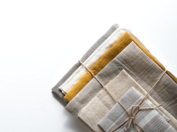 【creema限定】日本のリネン/大きなはぎれセット300ｇ以上　送料無料 2枚目の画像