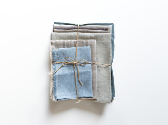 【creema限定】日本のリネン/大きなはぎれセット300ｇ以上　送料無料 1枚目の画像