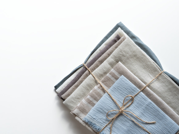 【creema限定】日本のリネン/大きなはぎれセット300ｇ以上　送料無料 2枚目の画像