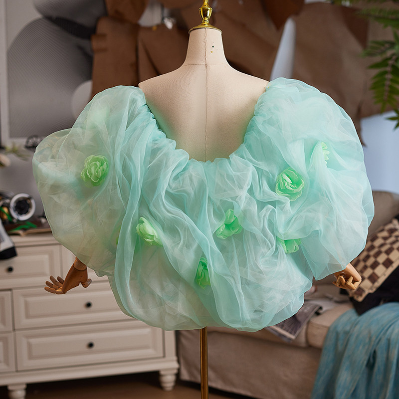 ケープ 袖カバー 緑 可愛い DIY 肩飾り ドレスアクセサリー パーティー 花嫁/ウェディングドレス DTY432