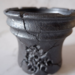 4号鉄砂黒鉢266　塊根植物　アガベ　多肉植物　盆栽　植木鉢　作家鉢　鉢皿　沖縄 2枚目の画像