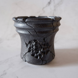 4号鉄砂黒鉢266　塊根植物　アガベ　多肉植物　盆栽　植木鉢　作家鉢　鉢皿　沖縄 3枚目の画像