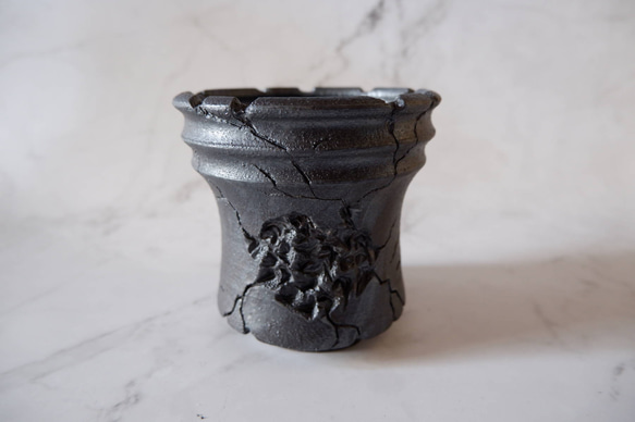 4号鉄砂黒鉢266　塊根植物　アガベ　多肉植物　盆栽　植木鉢　作家鉢　鉢皿　沖縄 3枚目の画像