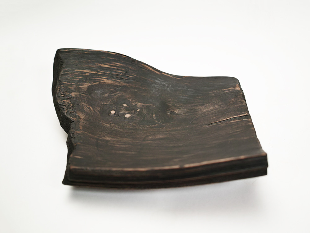【横幅22cm】屋久杉 朽ち木  木の器  拭き漆仕上げ お皿