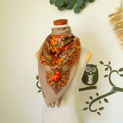 【お取り寄せ】フラワースカーフ 4枚目の画像