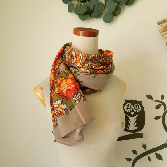 【お取り寄せ】フラワースカーフ 5枚目の画像