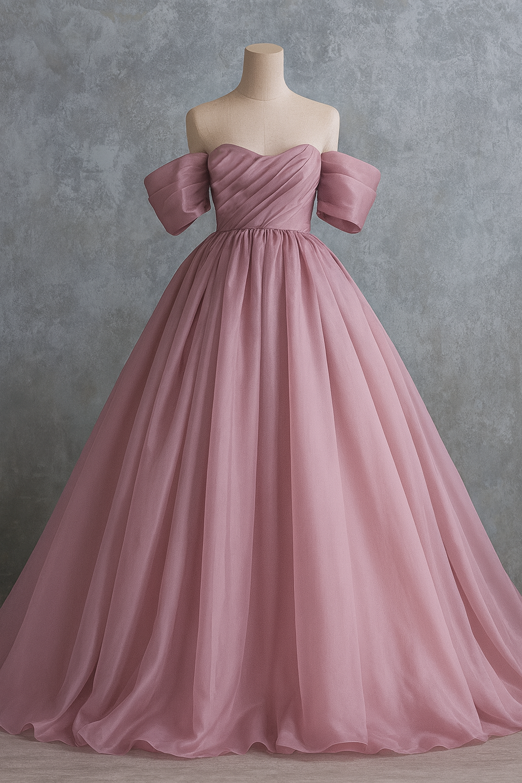 送料無料！カラードレス ラベンダーピンク Aライン  花嫁 楊柳オーガンジー ハンドドレープ 前撮り