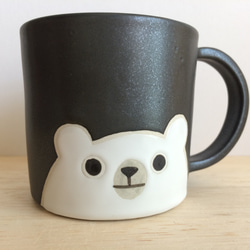 シロクマのマグ（黒ｃ） 2枚目の画像