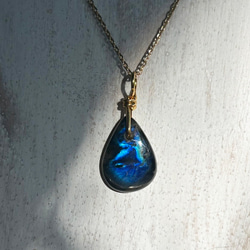 K２４純金◇フィンランドの宝石◇スペクトロライト（スペクトルライト）ペンダントトップ 6枚目の画像