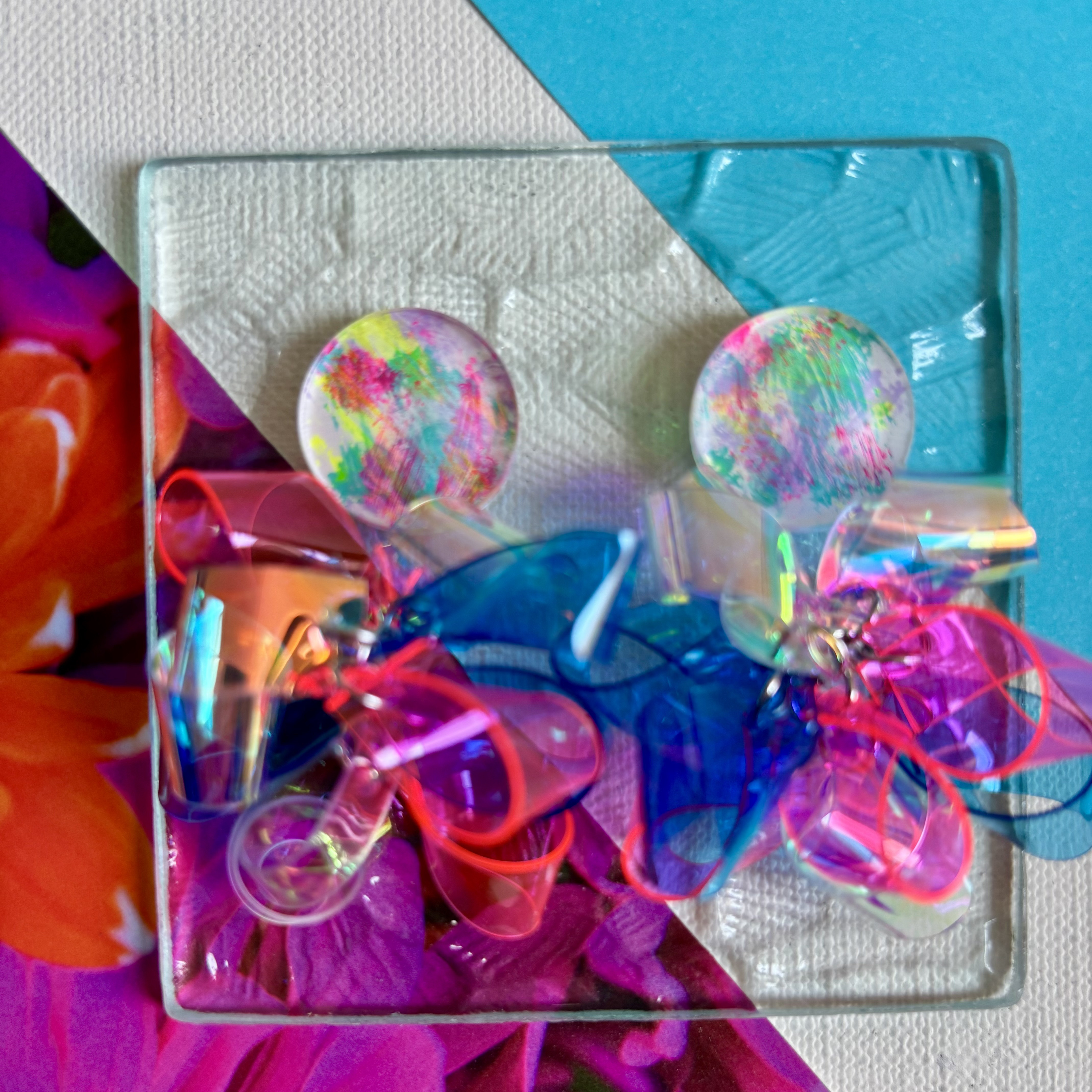 summer party pink set/2wayピアスorイヤリング