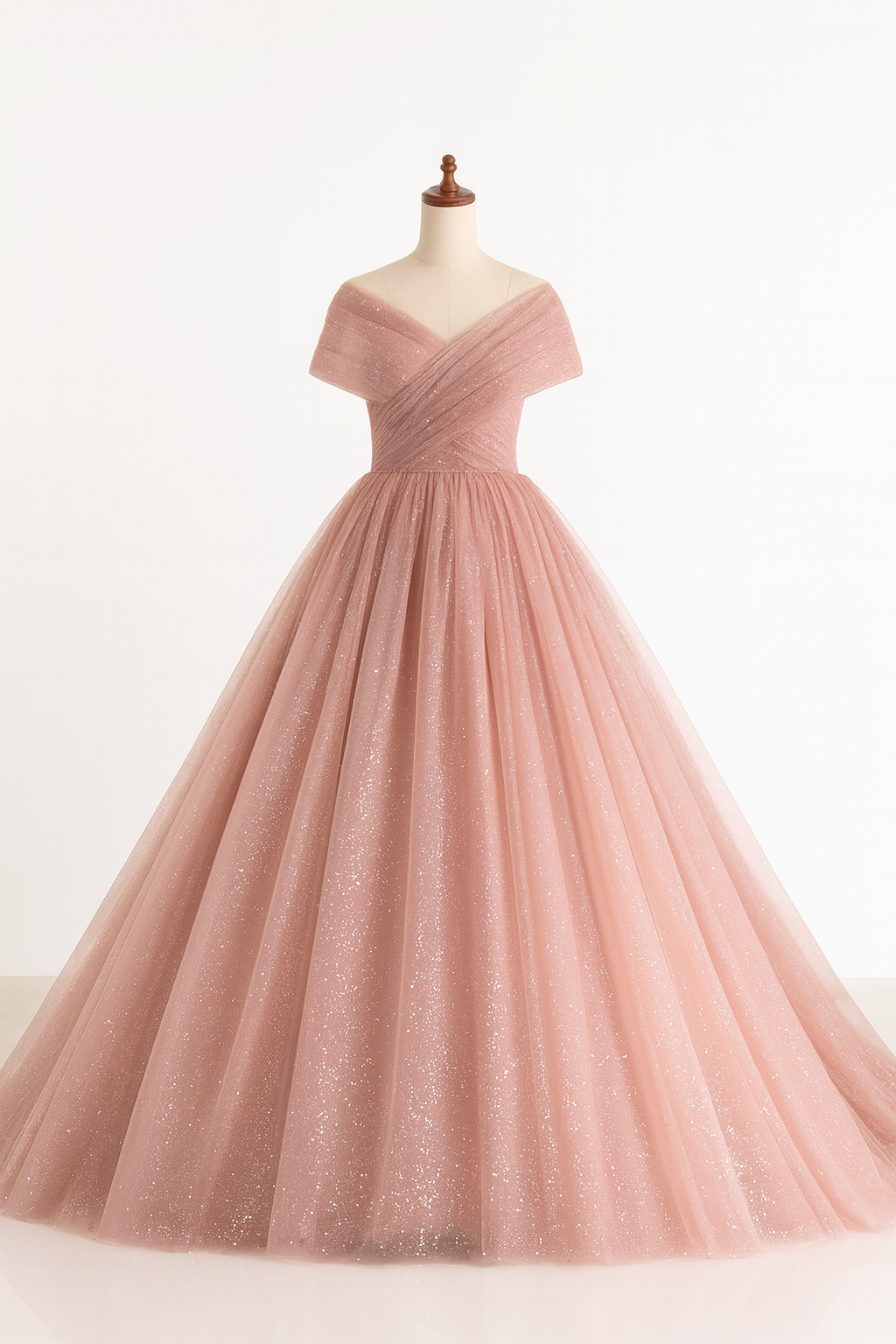 送料無料！カラードレス フレンチスリーブ ピンク キラキラグリッターチュール スリット 花嫁 前撮り エアリー感