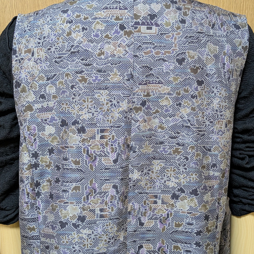 SOLD 着物リメイク ロングベスト 大島紬 M〜L ベスト さらあお