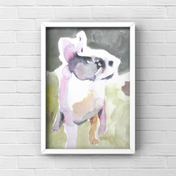 フレンチブルドッグの水彩画 絵画 rie 通販 19833935｜Creema(クリーマ