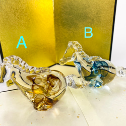 手作りガラスの馬　2026 干支の置物 2枚目の画像