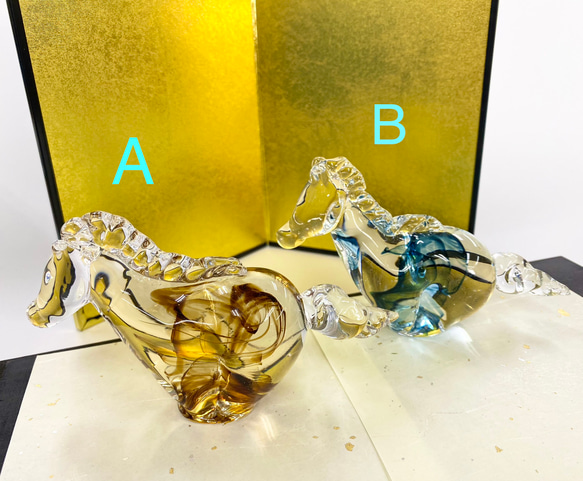 手作りガラスの馬　2026 干支の置物 2枚目の画像