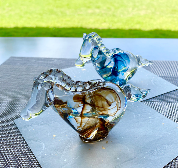 手作りガラスの馬　2026 干支の置物 1枚目の画像