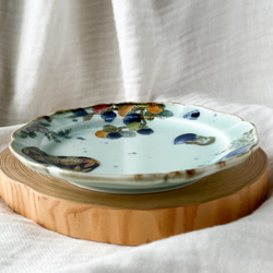 チコロット❤️取り皿❤️すべて手描き❤️染付け❤️普段使いに丁度いい❤️plate❤️童話❤️さるかに合戦❤️中皿 8枚目の画像