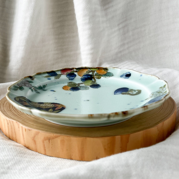 チコロット❤️取り皿❤️すべて手描き❤️染付け❤️普段使いに丁度いい❤️plate❤️童話❤️さるかに合戦❤️中皿 8枚目の画像