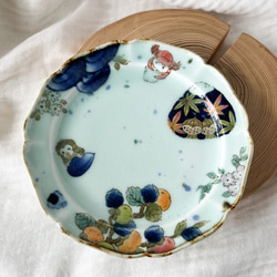 チコロット❤️取り皿❤️すべて手描き❤️染付け❤️普段使いに丁度いい❤️plate❤️童話❤️さるかに合戦❤️中皿 2枚目の画像