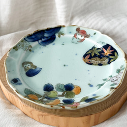 チコロット❤️取り皿❤️すべて手描き❤️染付け❤️普段使いに丁度いい❤️plate❤️童話❤️さるかに合戦❤️中皿 3枚目の画像