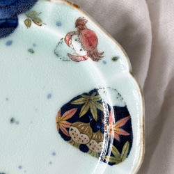 チコロット❤️取り皿❤️すべて手描き❤️染付け❤️普段使いに丁度いい❤️plate❤️童話❤️さるかに合戦❤️中皿 11枚目の画像