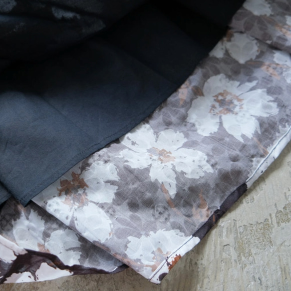 秋も大活躍！福袋 【上下2点セット】ネイビーリネンブラウス✖️花柄スカート / 送料無料 / F2025-D-NV 5枚目の画像