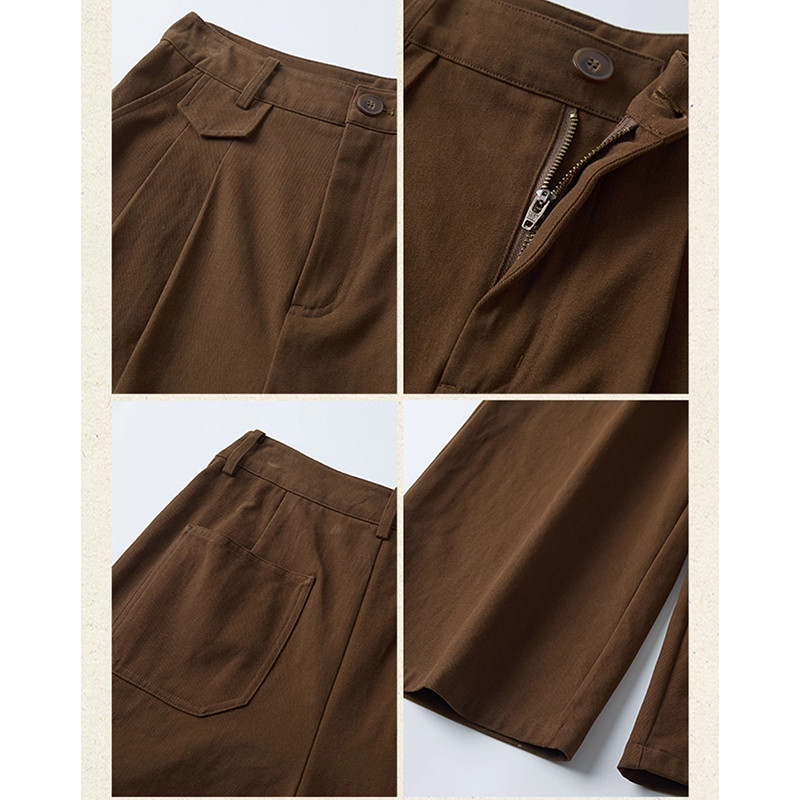 100%コットンワイドパンツ　ゆとりロングパンツ　2色　S-Lサイズ　S537