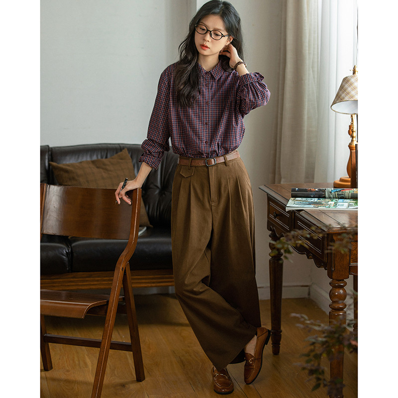 100%コットンワイドパンツ　ゆとりロングパンツ　2色　S-Lサイズ　S537