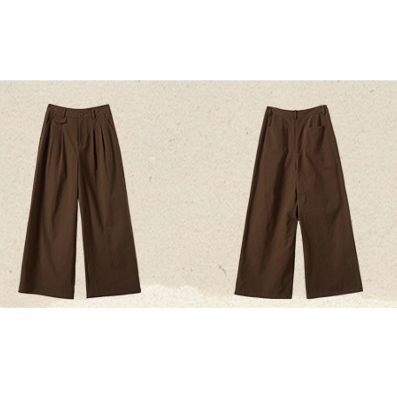 100%コットンワイドパンツ　ゆとりロングパンツ　2色　S-Lサイズ　S537