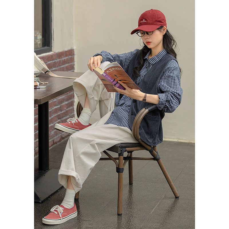 100%コットンワイドパンツ　ゆとりロングパンツ　2色　S-Lサイズ　S537