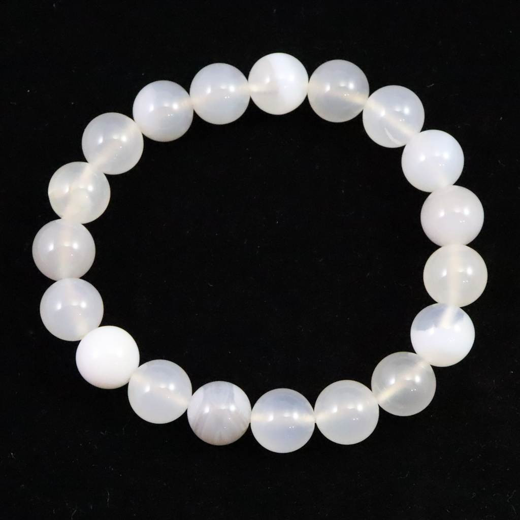 北海道 花石メノウ 瑪瑙 10mm玉 ブレスレット ディレクトリカード付 28.3g #45025