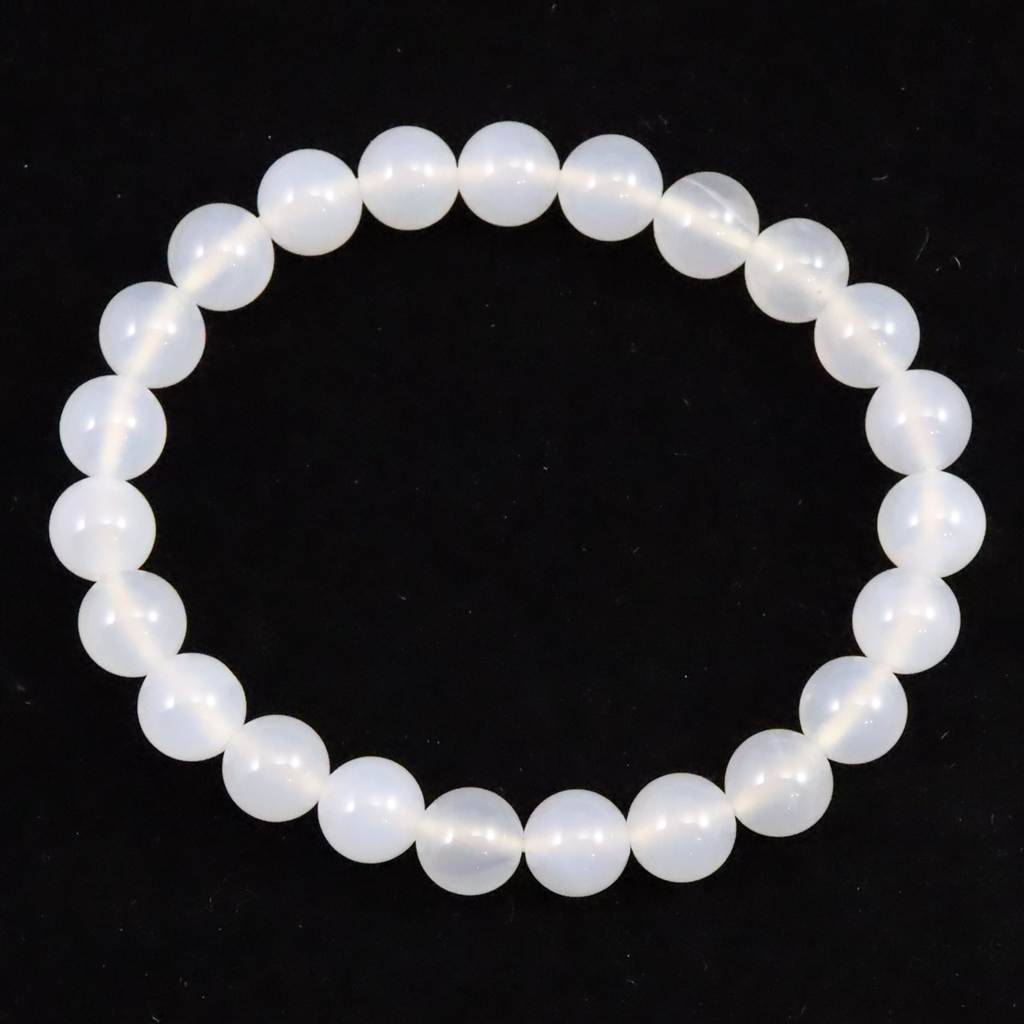 北海道 花石メノウ 瑪瑙 8mm玉 ブレスレット ディレクトリカード付 17.7g #74074