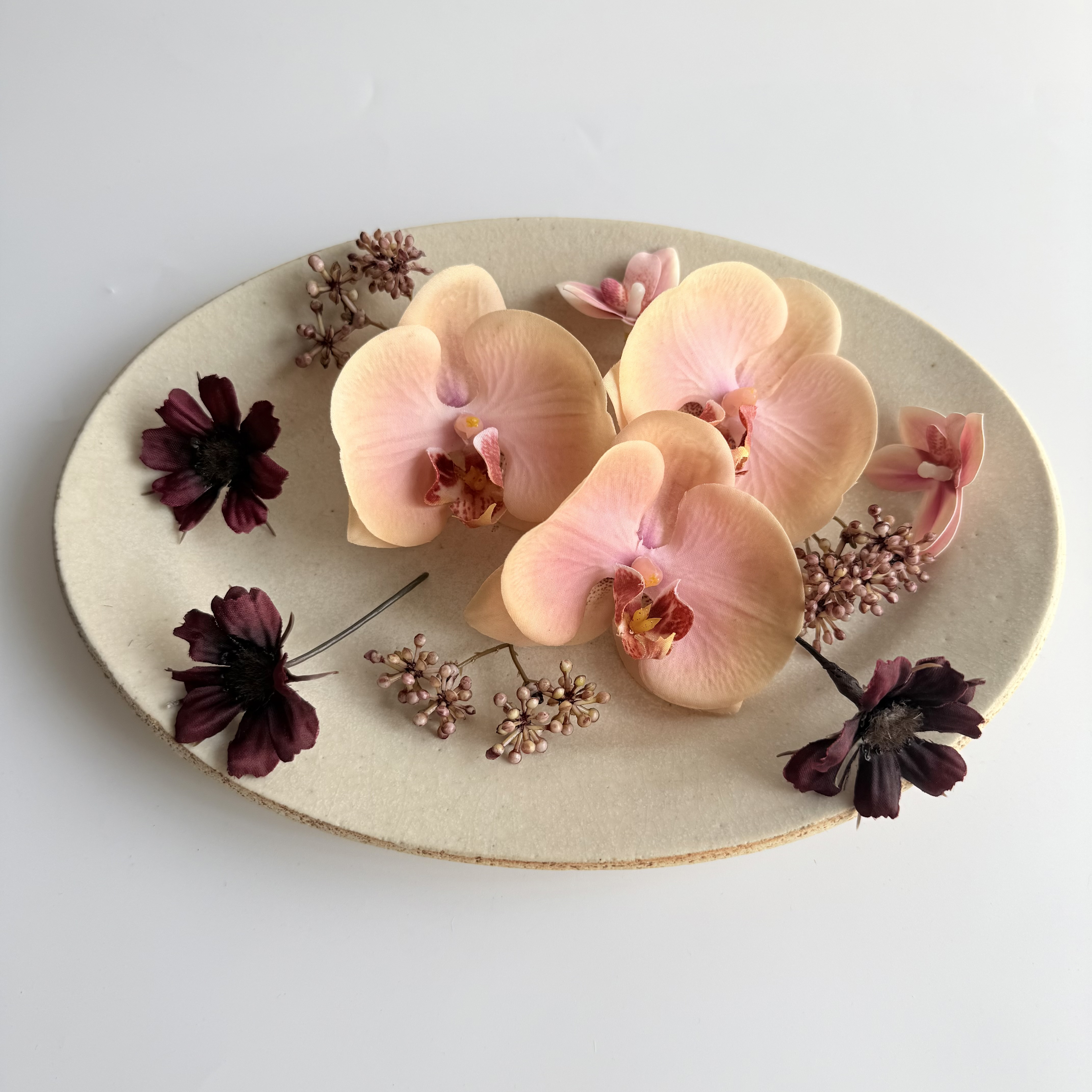 ピーチオレンジ胡蝶蘭♡髪飾り　ヘッドドレス　白無垢　成人式　ウェディング　前撮り