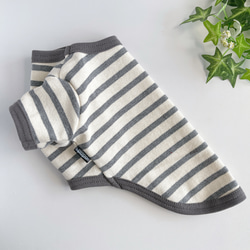 犬服 手編みセーター フリンジ ターコイズブルー 胴回り34cm ペット服