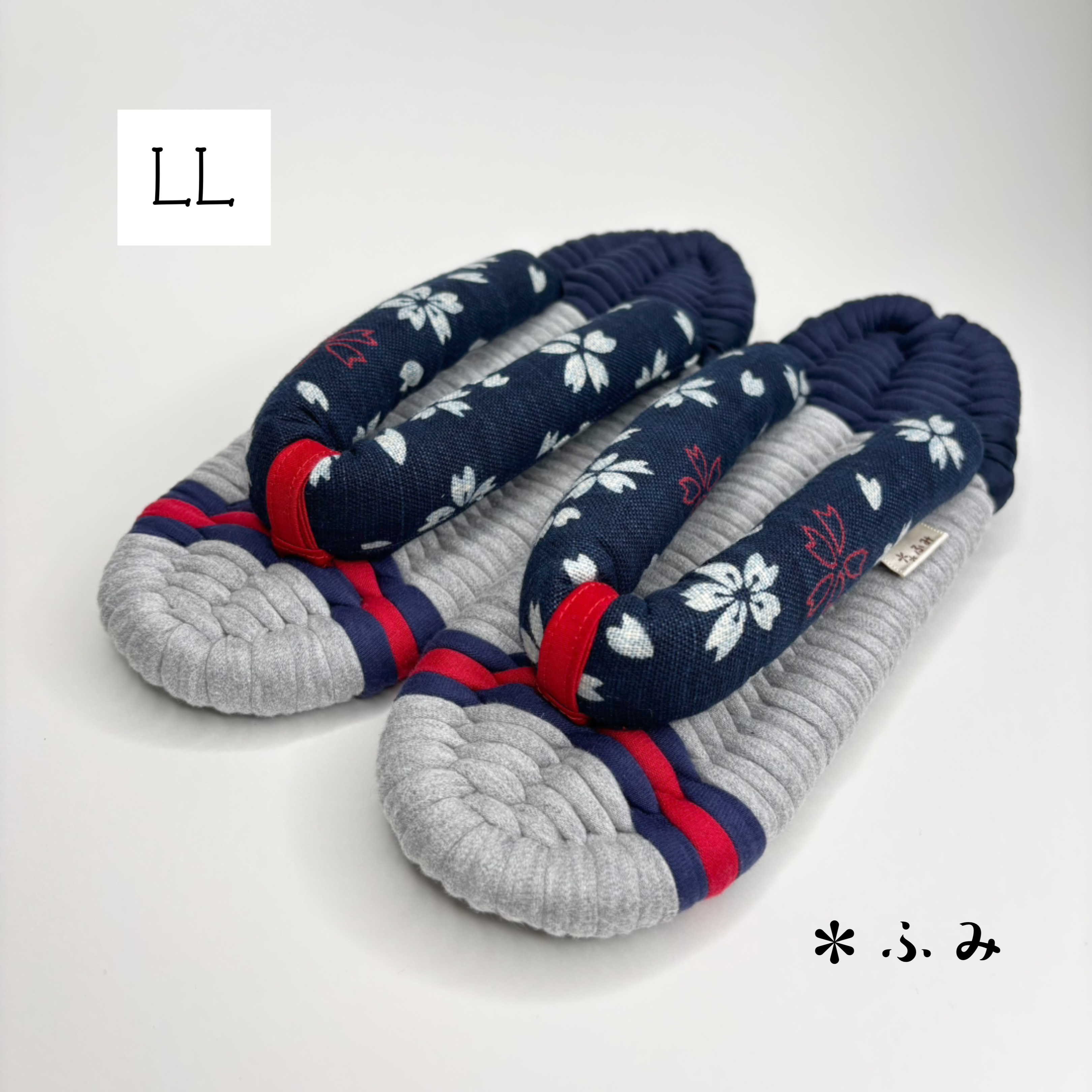 コットン布ぞうり／ LL26〜27cm【花吹雪：LL7】ギフト・プレゼント・ルームシューズ